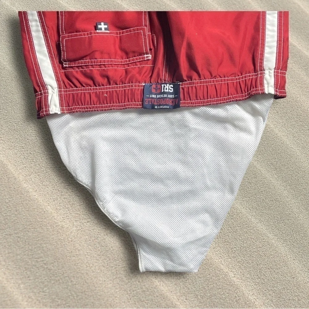 Aeropostale Men’s Cargo Swim Trunks / Shorts Burgundy Red Size Small